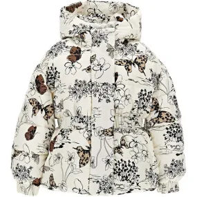 Girls Cream Butterfly Coat