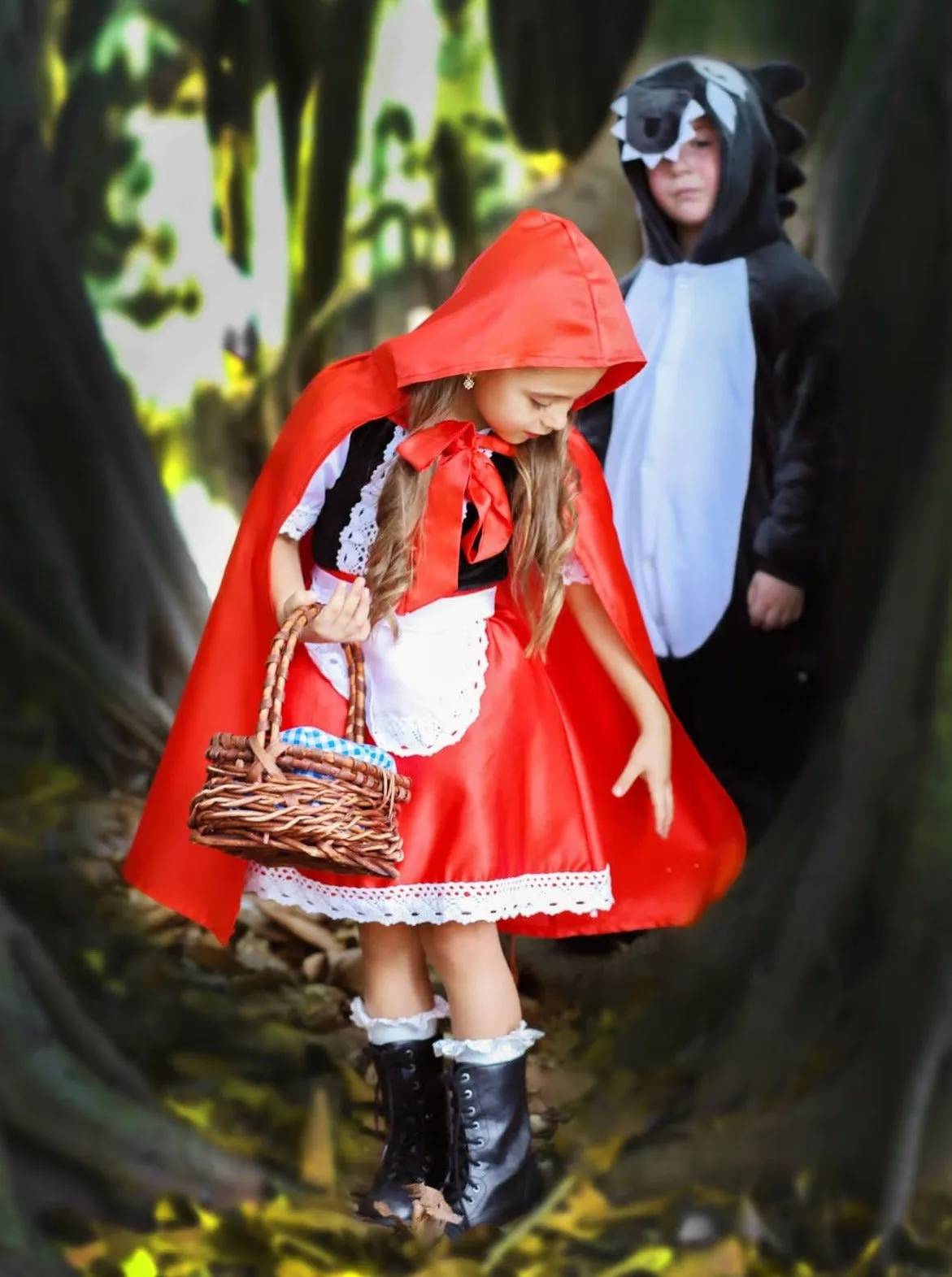 Girls Deluxe Little Red Riding Hood Inspired Halloween Costume