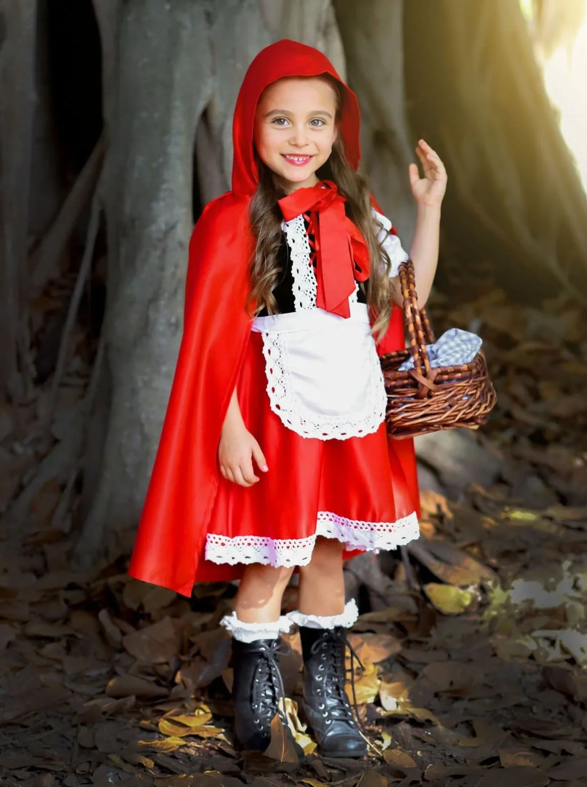 Girls Deluxe Little Red Riding Hood Inspired Halloween Costume