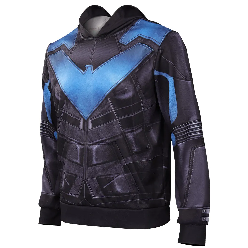 Gotham Knights Nightwing Cosplay Costume Hoodie Coat Halloween Carnival Suit