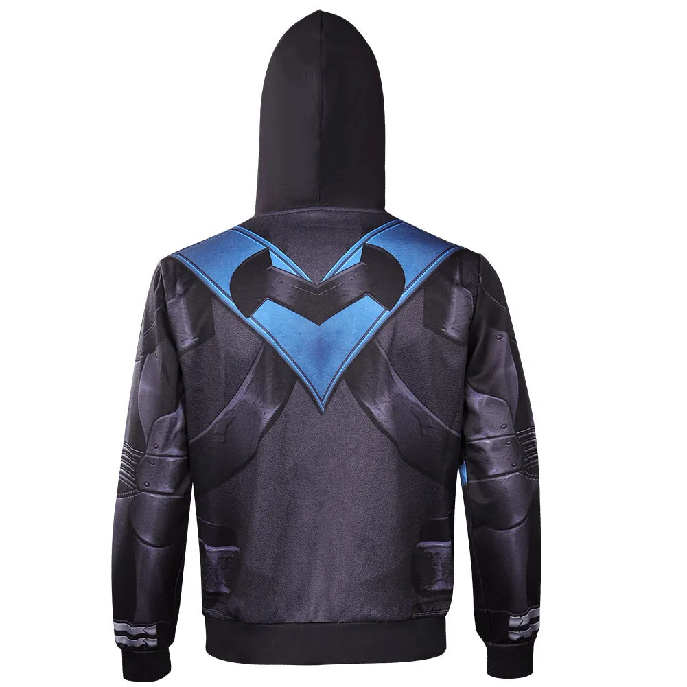 Gotham Knights Nightwing Cosplay Costume Hoodie Coat Halloween Carnival Suit