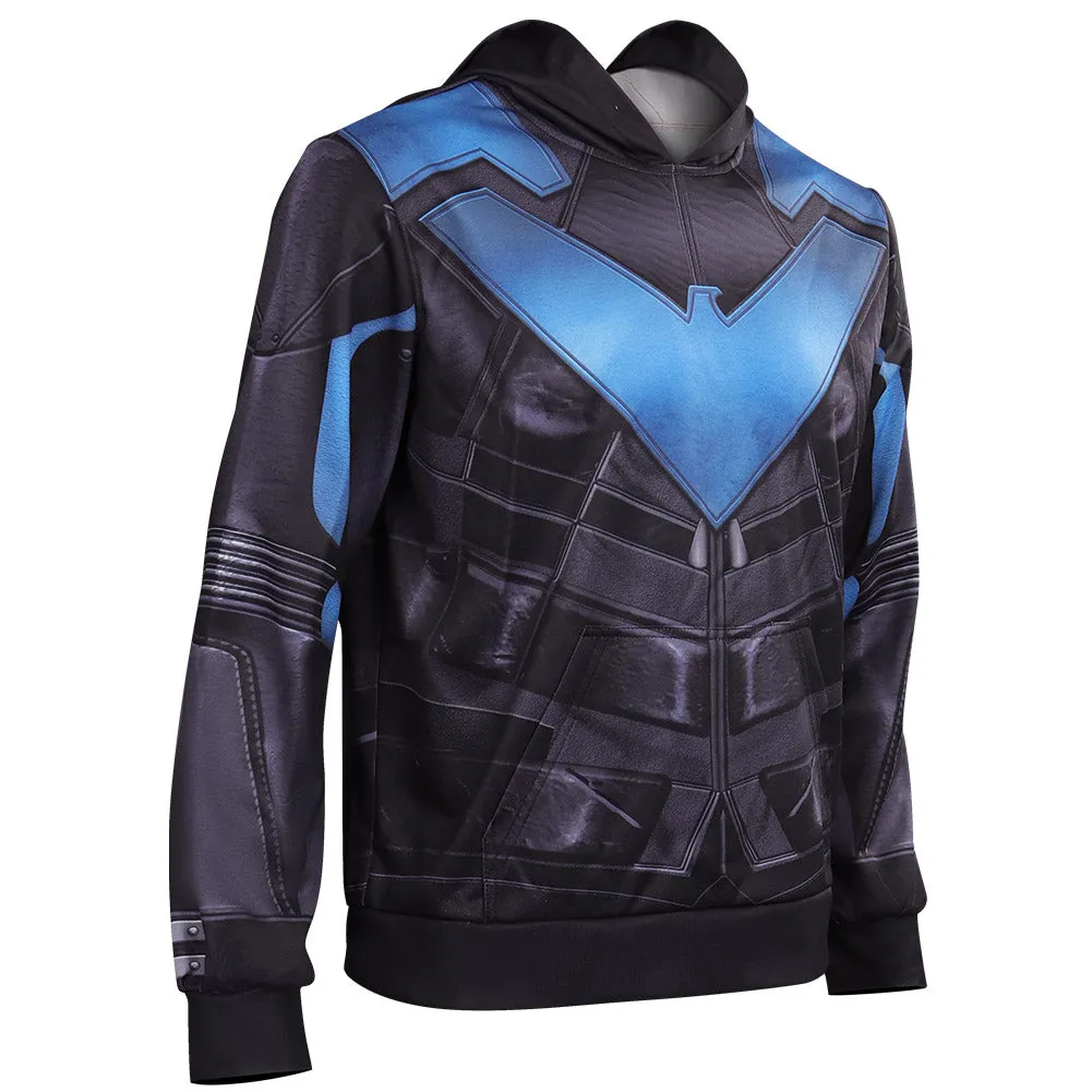 Gotham Knights Nightwing Cosplay Costume Hoodie Coat Halloween Carnival Suit