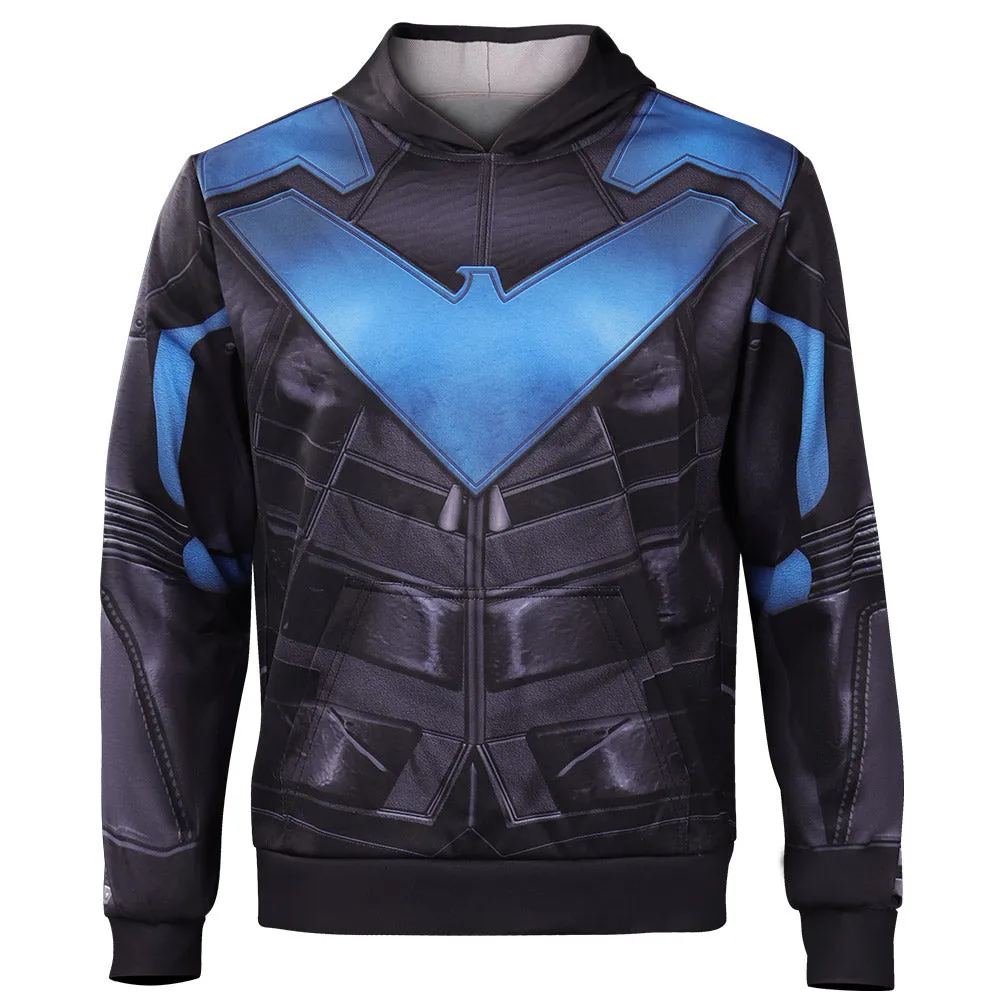 Gotham Knights Nightwing Cosplay Costume Hoodie Coat Halloween Carnival Suit