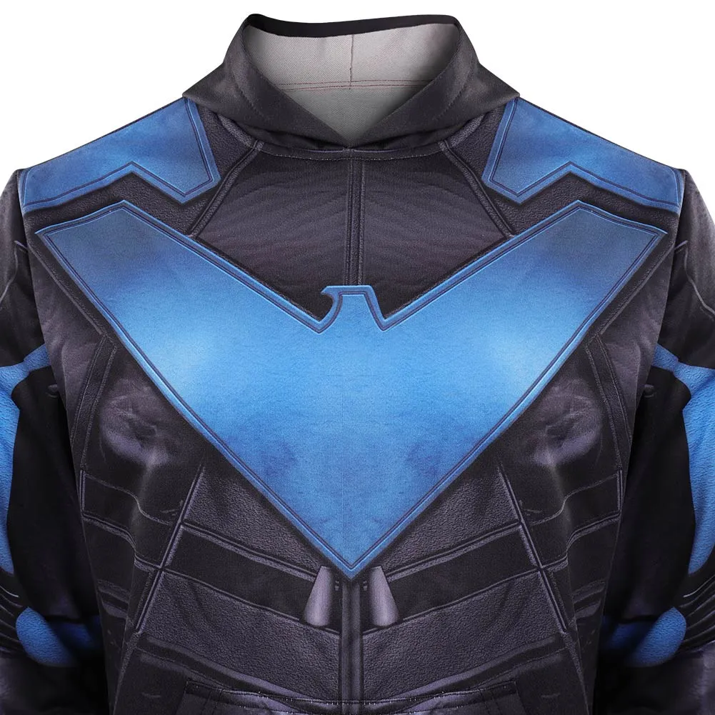 Gotham Knights Nightwing Cosplay Costume Hoodie Coat Halloween Carnival Suit