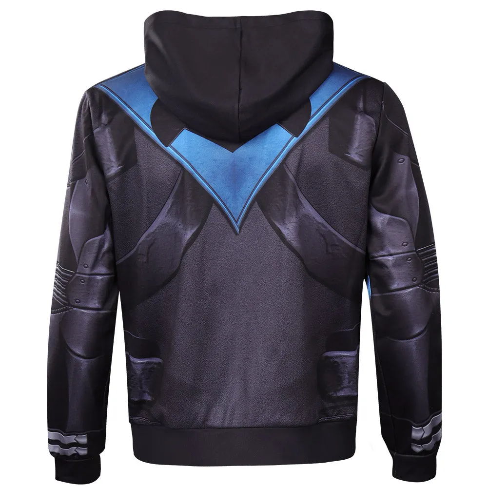 Gotham Knights Nightwing Cosplay Costume Hoodie Coat Halloween Carnival Suit