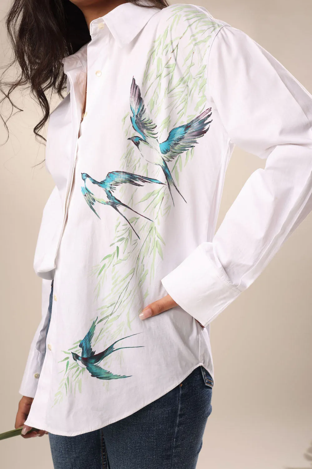 Hand Painted Birdy Shirt