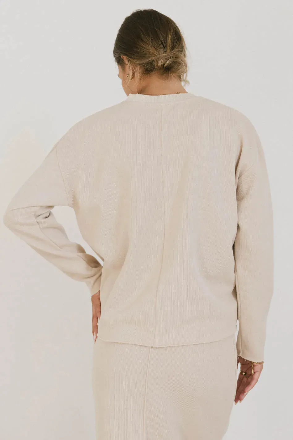 Harden Sweater Top in Taupe