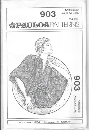 Hawaiian Pauloa 903 Pull Over Poncho Top Vintage Sewing Pattern 1980s