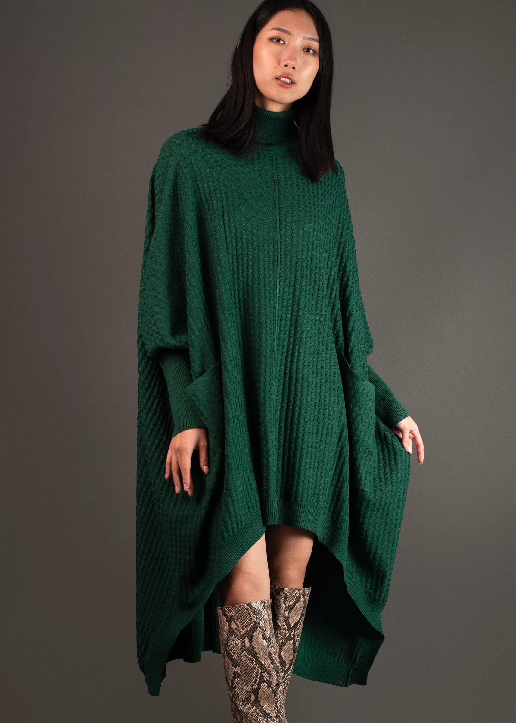 High Low Zigzag Tunic Sweater