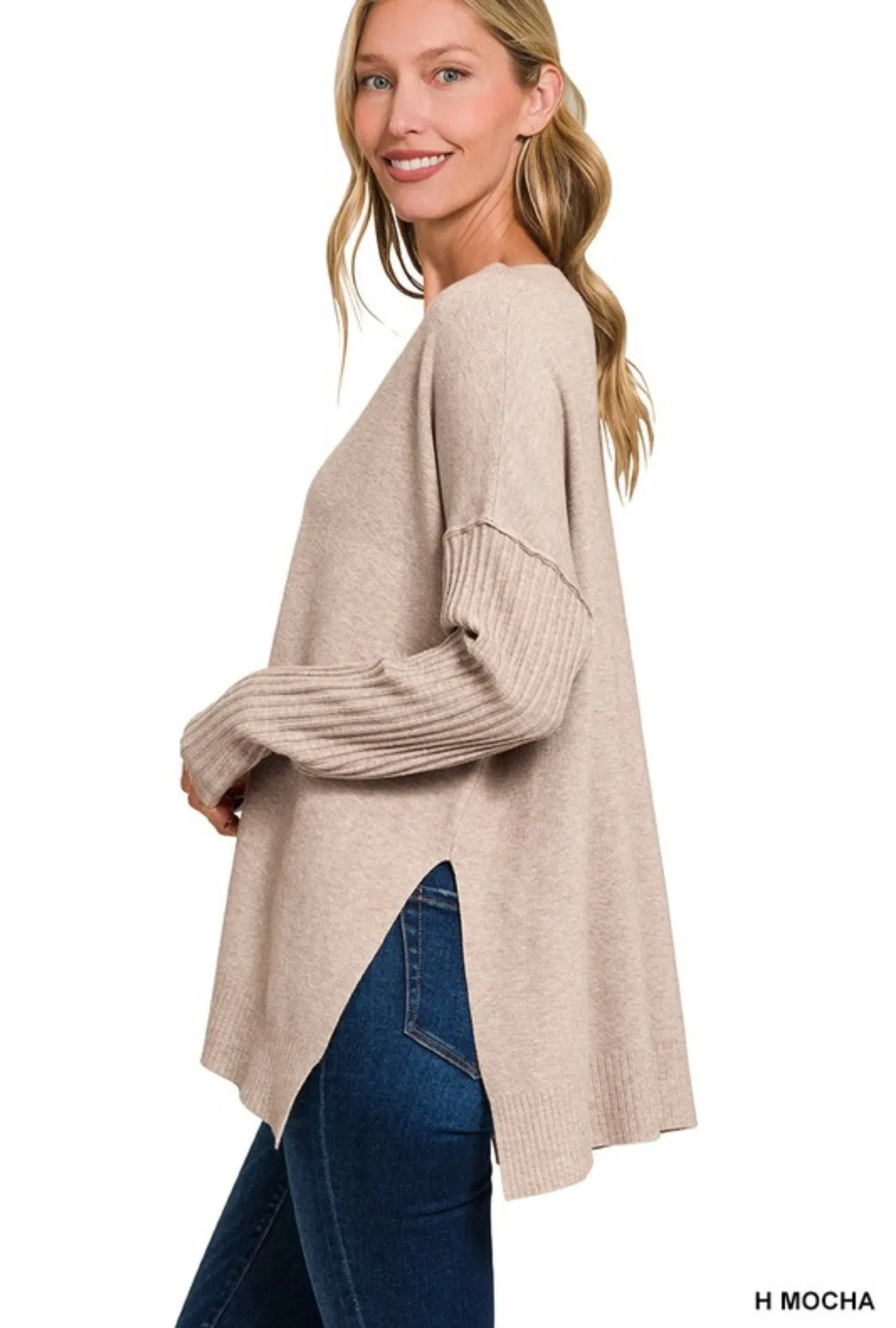 Hype Girl Split Hem Sweater