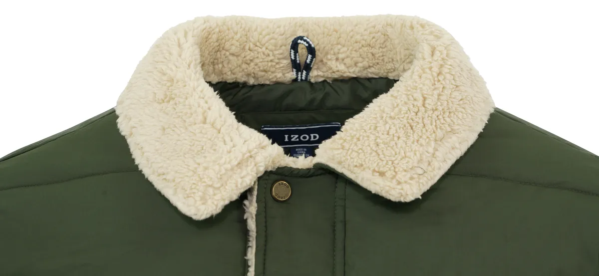 IZOD Men's Sherpa-Lined Collar Winter Jacket