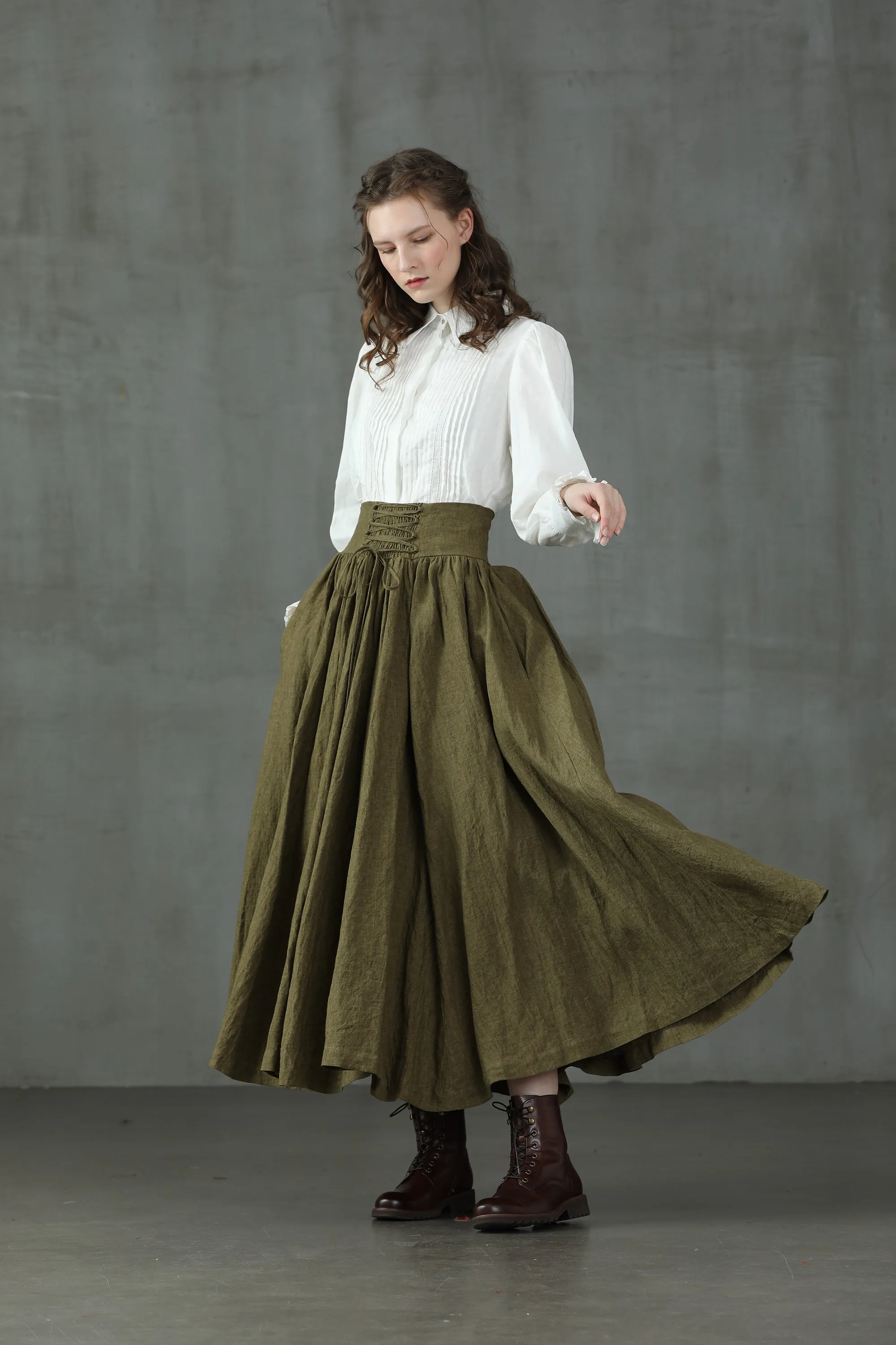 Jo March 31 | Accordion Pleated Linen Shirt