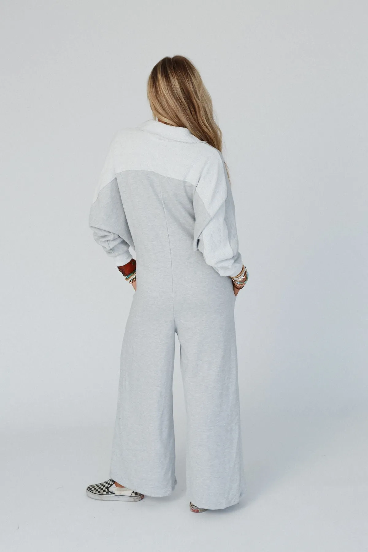 Jodi Long Sleeve Jumpsuit - Heather Gray