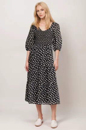 Johnny Was Jade Couple Of Hearts Cotton-Blend Midi-Dress L31724 Boho Chic