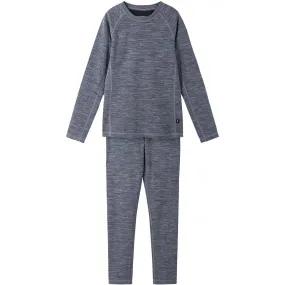 Kids Merino Thermal Base Layer Set, Villoista Melange Grey