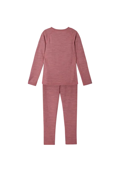 Kids Merino Thermal Base Layer Set, Villoista Pink Coral