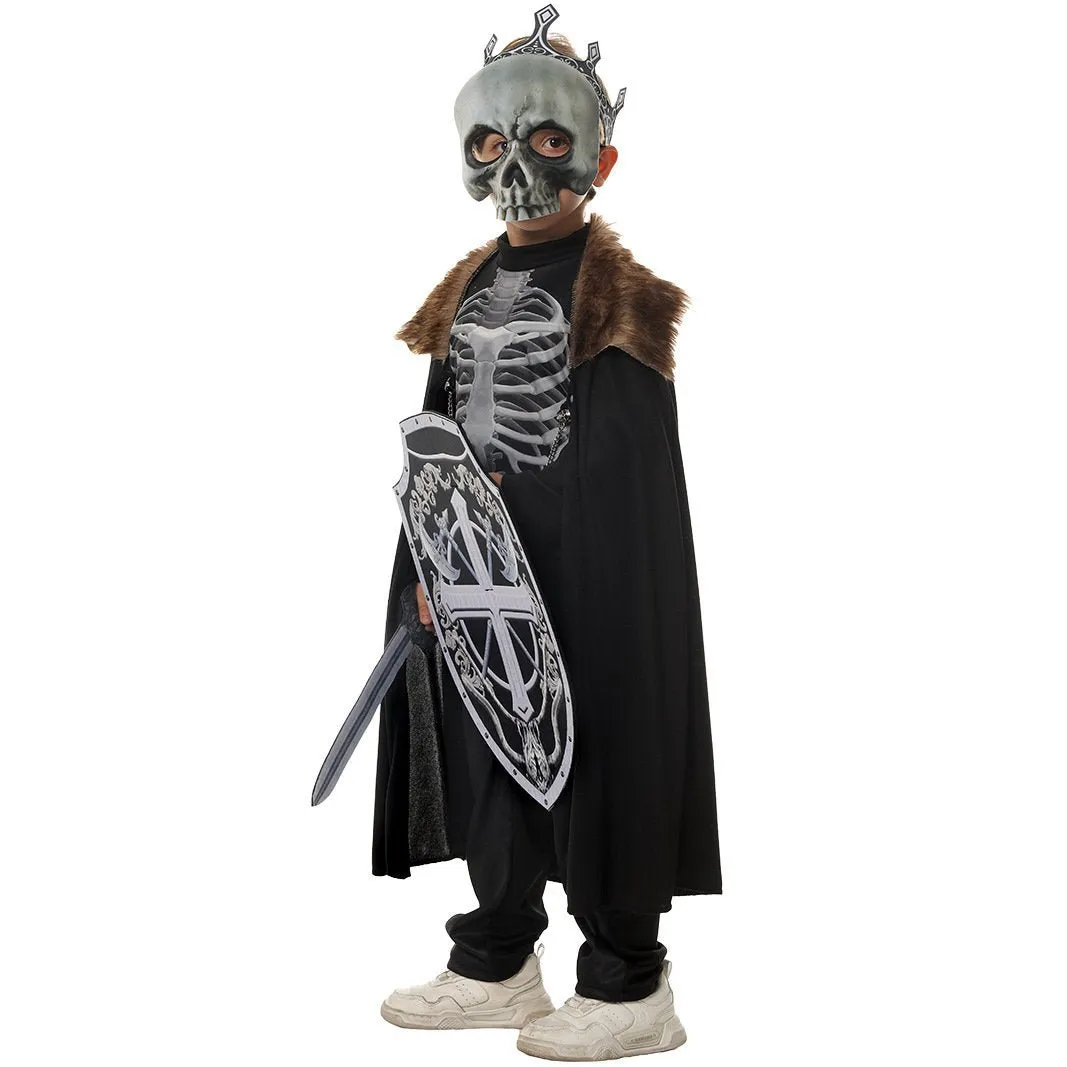 Kids Skeleton Knight Cosplay Costume Scary Halloween and Kindergarten Stage Performance Outfit