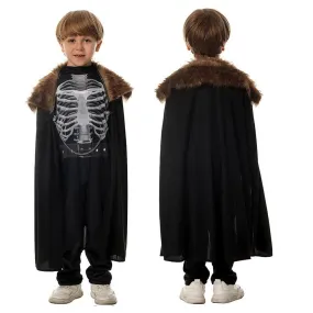 Kids Skeleton Knight Cosplay Costume Scary Halloween and Kindergarten Stage Performance Outfit