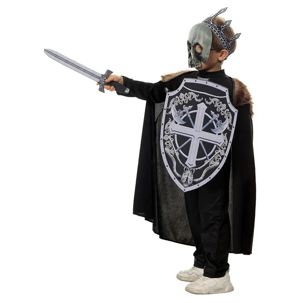 Kids Skeleton Knight Cosplay Costume Scary Halloween and Kindergarten Stage Performance Outfit