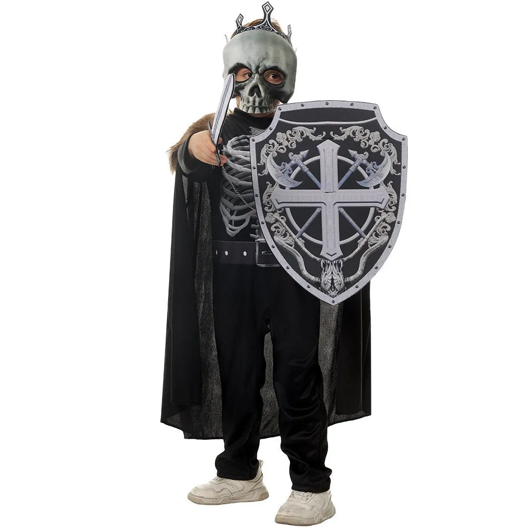 Kids Skeleton Knight Cosplay Costume Scary Halloween and Kindergarten Stage Performance Outfit