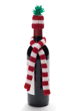 Knit Wine Bottle Hat And Scarf