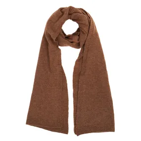 Ladies Lambswool Plain Knit Scarf - Hazelnut