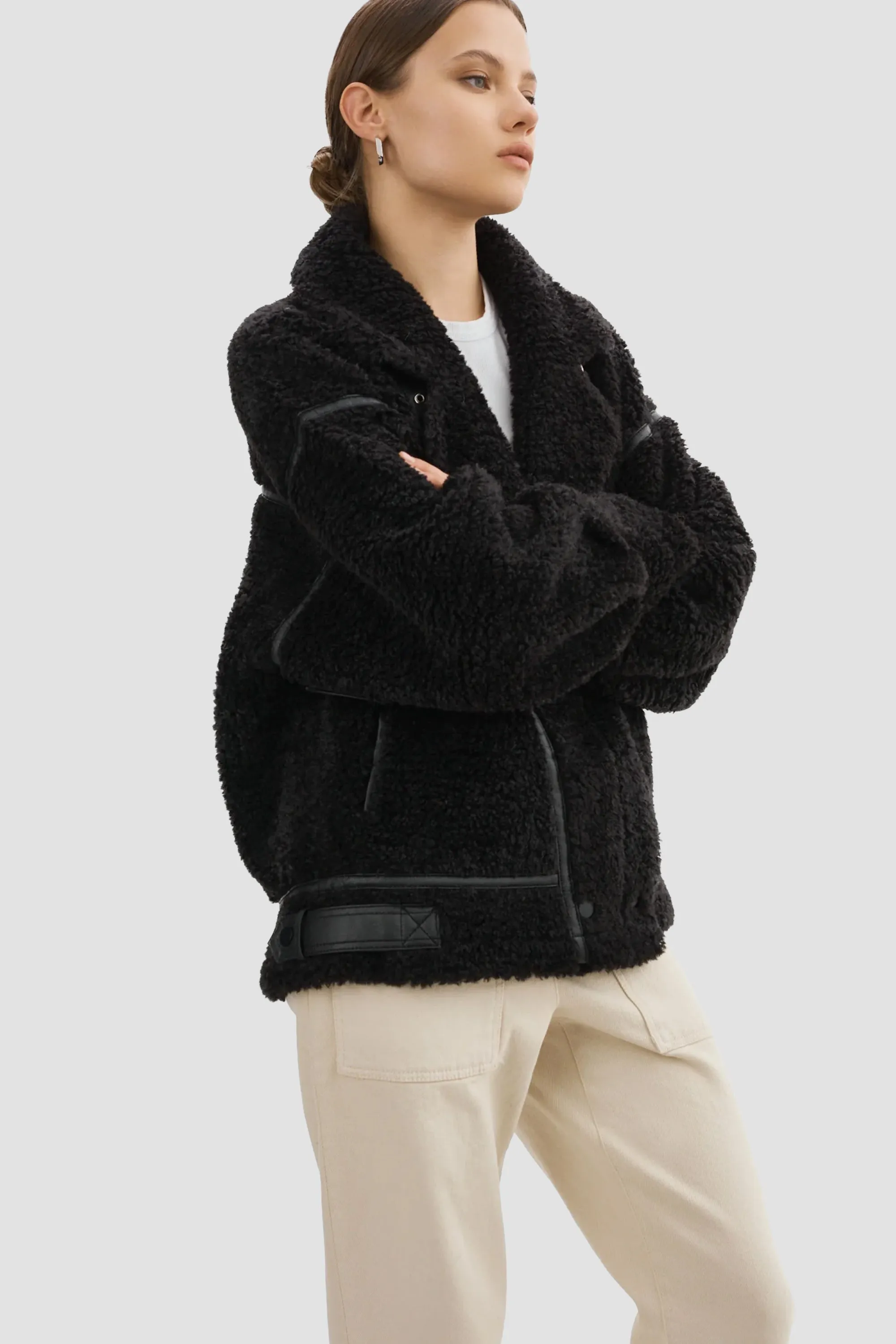 LAMARQUE Woman's Badu Oversized Faux Shearling Jacket