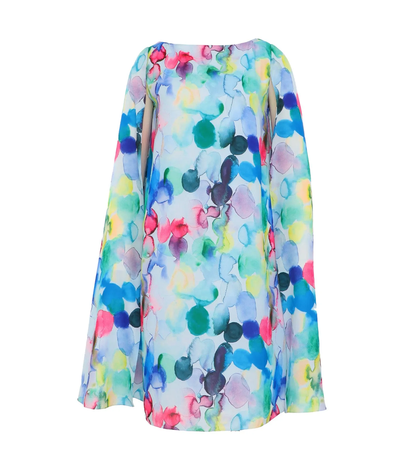 Laree Chiffon Cape Dress Multi