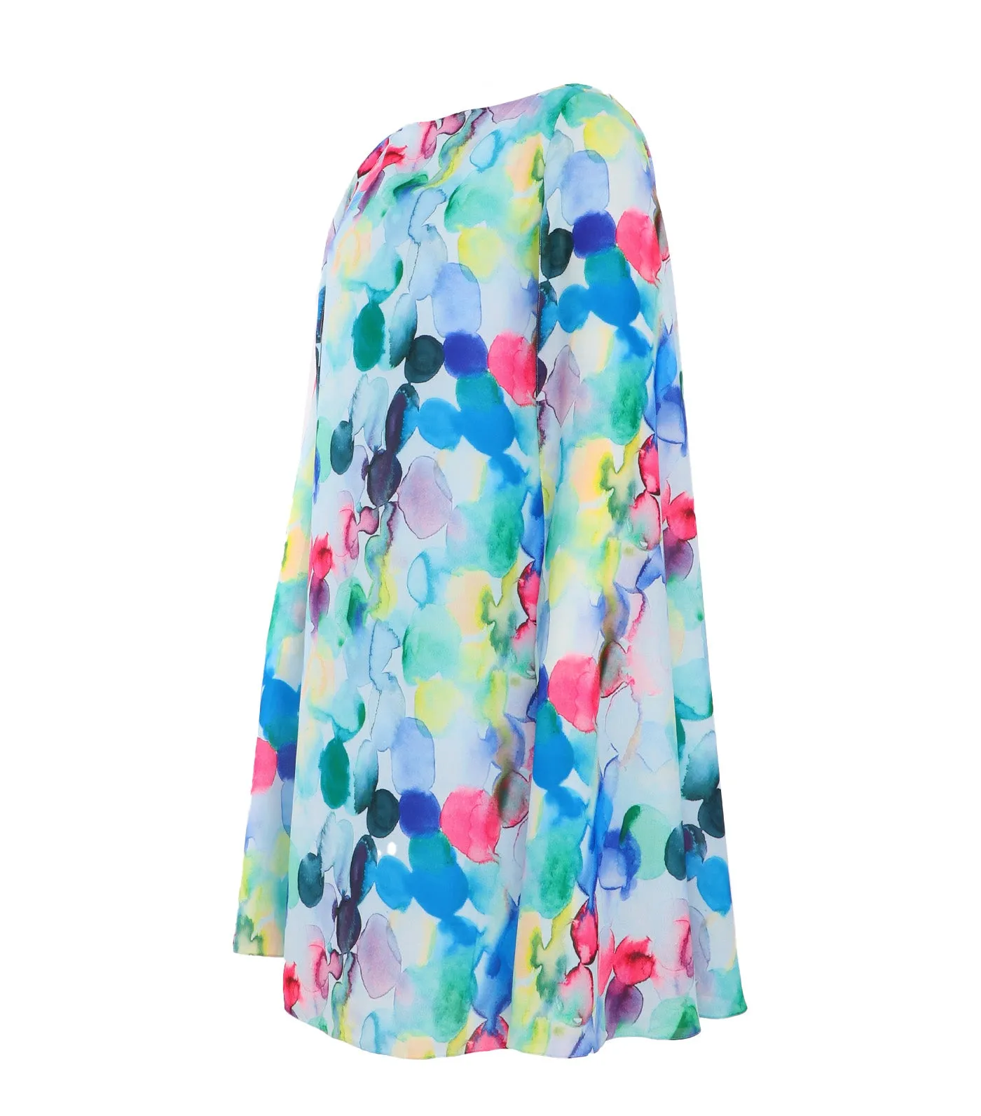 Laree Chiffon Cape Dress Multi