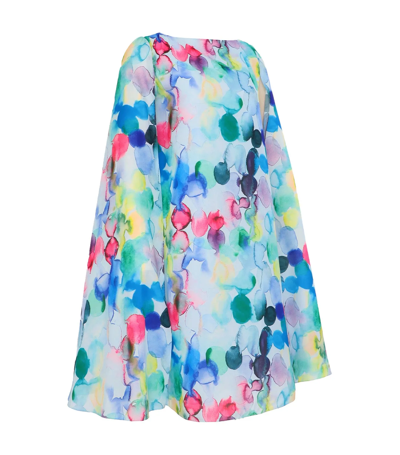 Laree Chiffon Cape Dress Multi