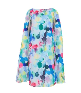 Laree Chiffon Cape Dress Multi