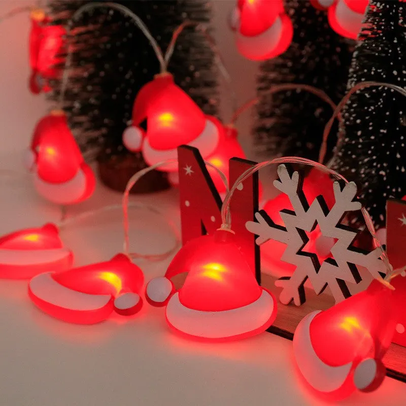 LED Christmas Decorative Light String - Socks, Bells, and Crutch-Shaped Coloured Lights