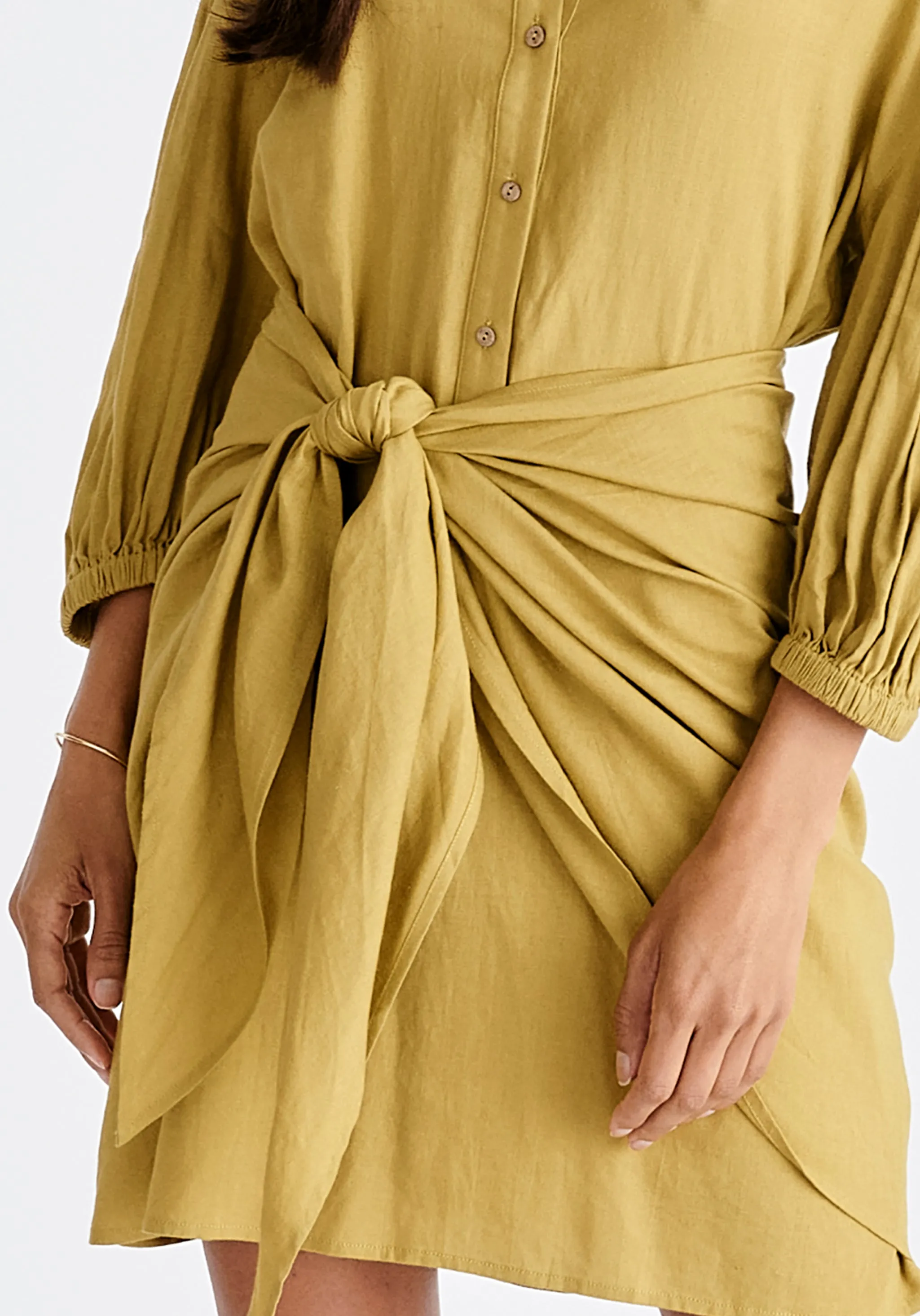 Linen Blend Shirt Dress