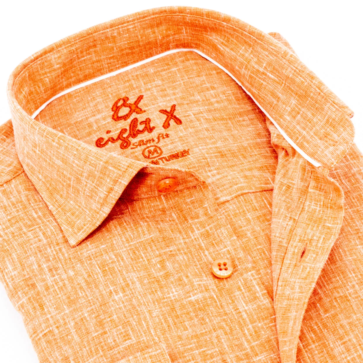 Looks Like Linen Button Down Shirt - Orange