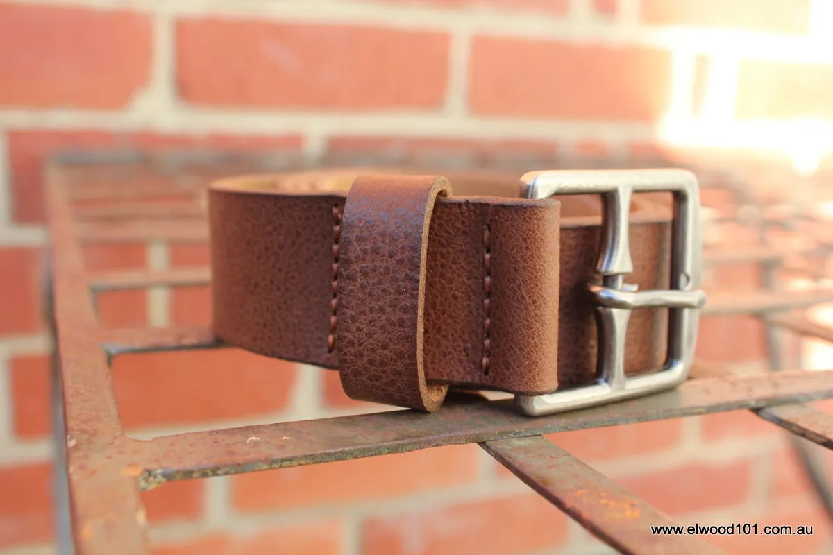 Loop Leather Co MENS STATE ROUTE LEATHER BELT TOBACCO