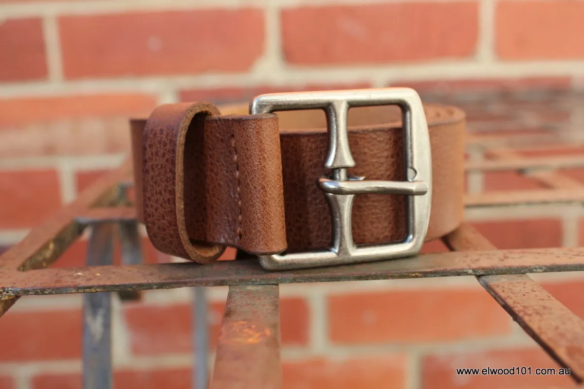 Loop Leather Co MENS STATE ROUTE LEATHER BELT TOBACCO