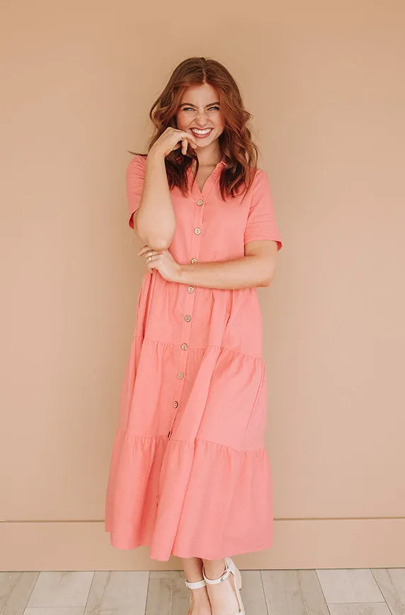 Lucy Pink Sherbet Dress- MCO - Nursing Friendly - Maternity Friendly