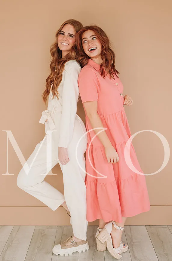 Lucy Pink Sherbet Dress- MCO - Nursing Friendly - Maternity Friendly