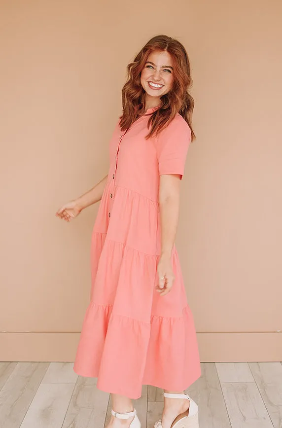 Lucy Pink Sherbet Dress- MCO - Nursing Friendly - Maternity Friendly