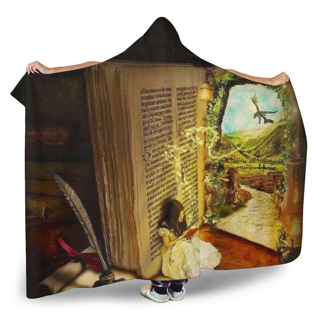 magical open book hooded blanket