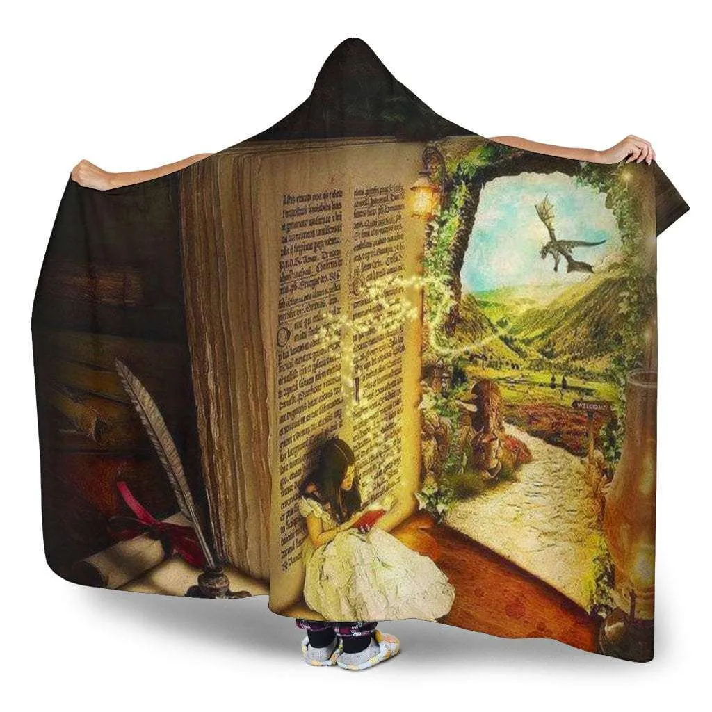 magical open book hooded blanket