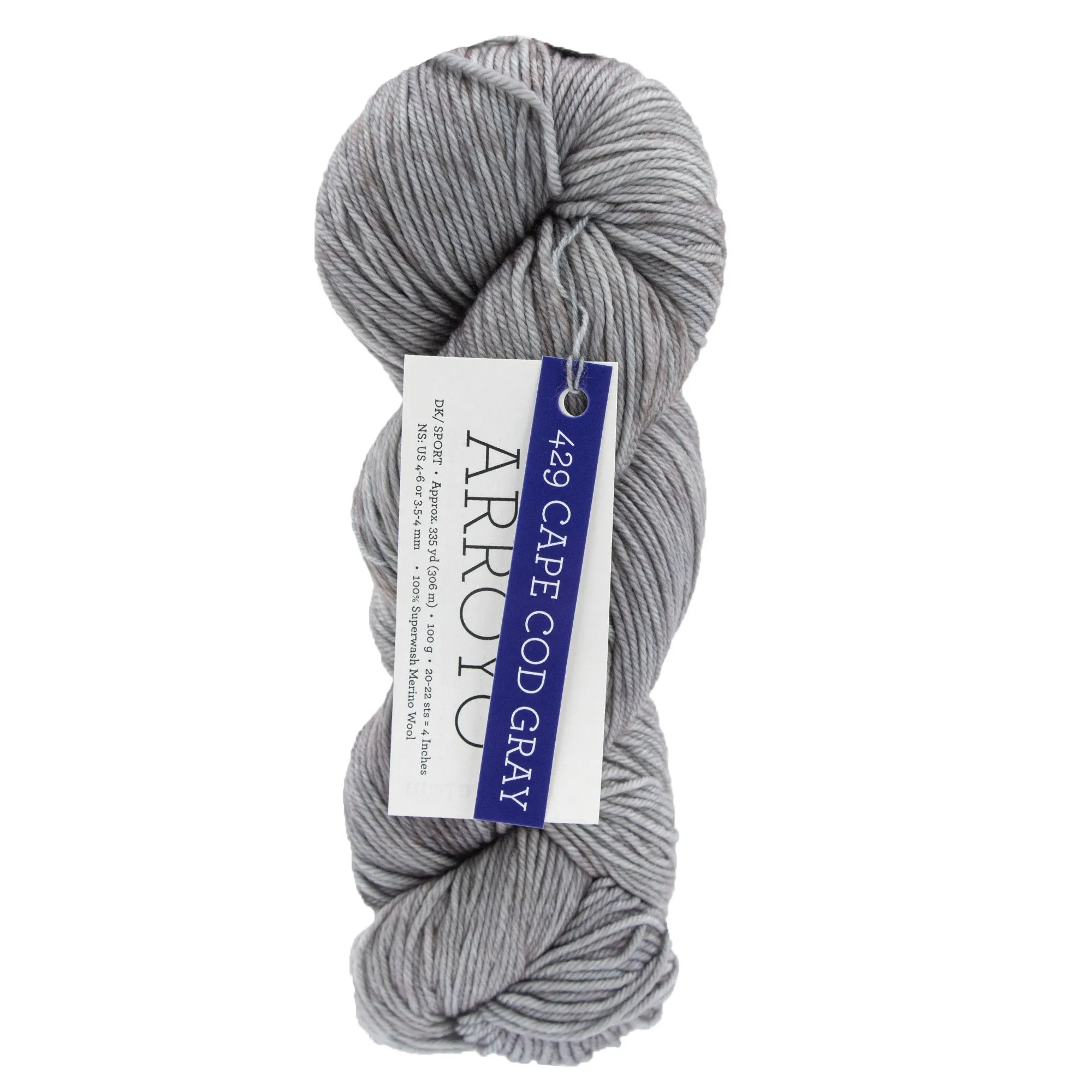 Malabrigo Arroyo Yarn - 429 Cape Cod Gray