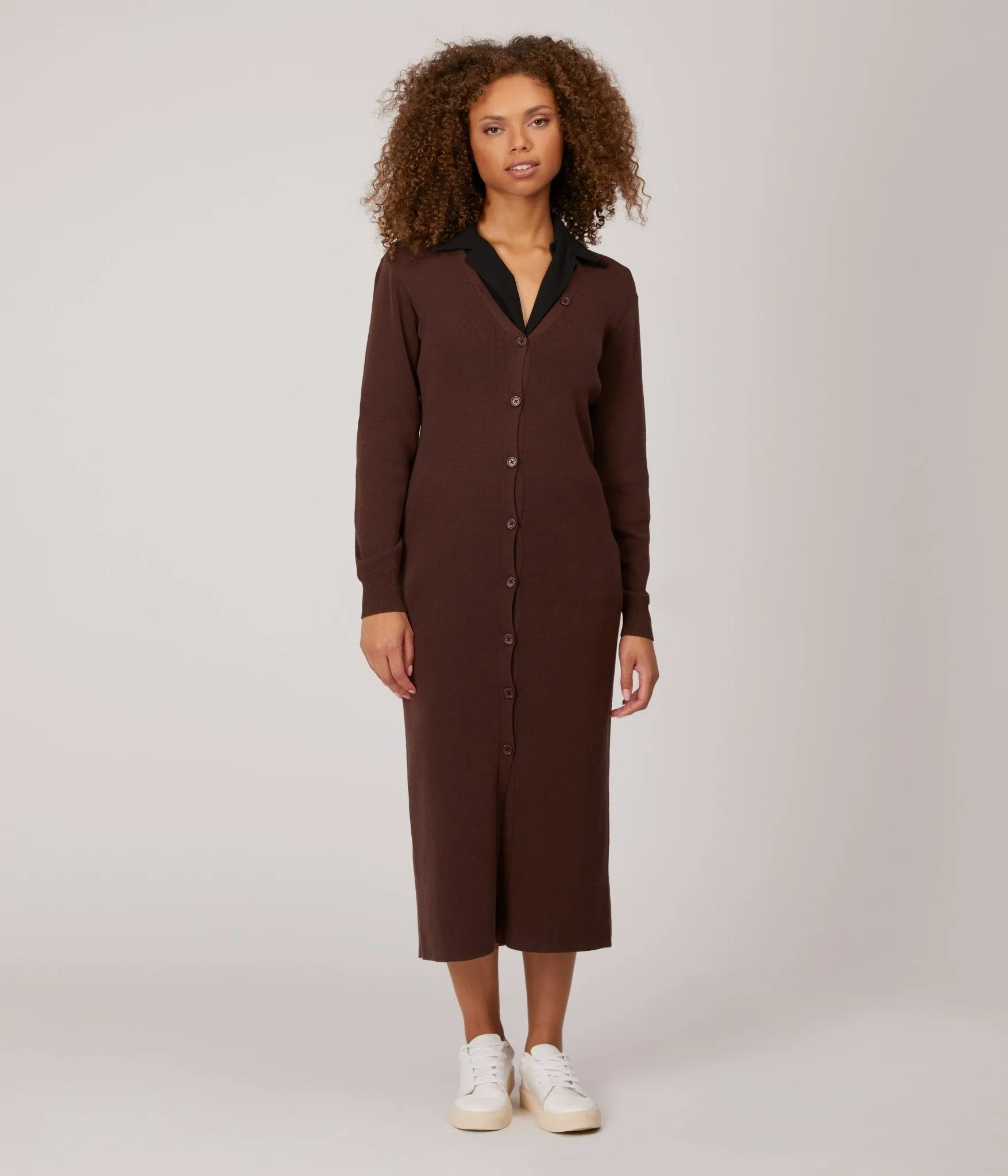 MATT&NAT FRANEK - Long Sleeve Button Front Longline Cardigan