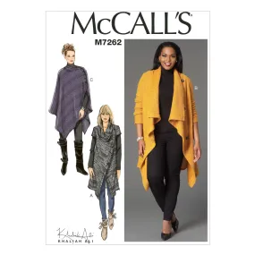 McCall's Pattern M7262 Misses'/Women's Sweater Coat & Poncho | Easy