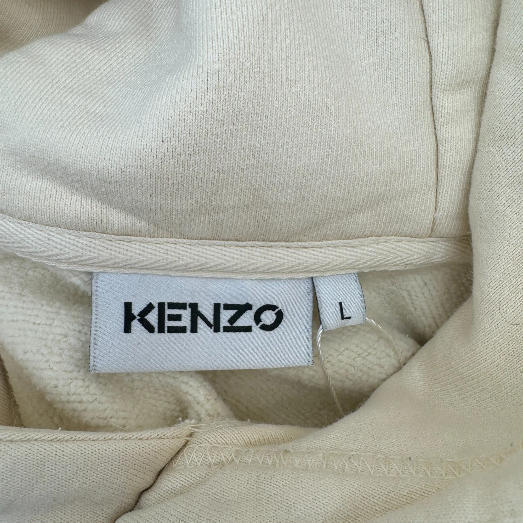 Men's Pattern Hoodie Cream Size L