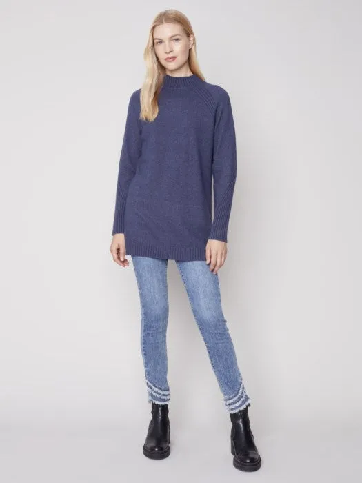 Mock-Neck Raglan Sweater