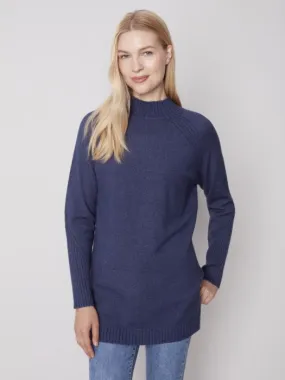 Mock-Neck Raglan Sweater