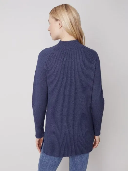 Mock-Neck Raglan Sweater