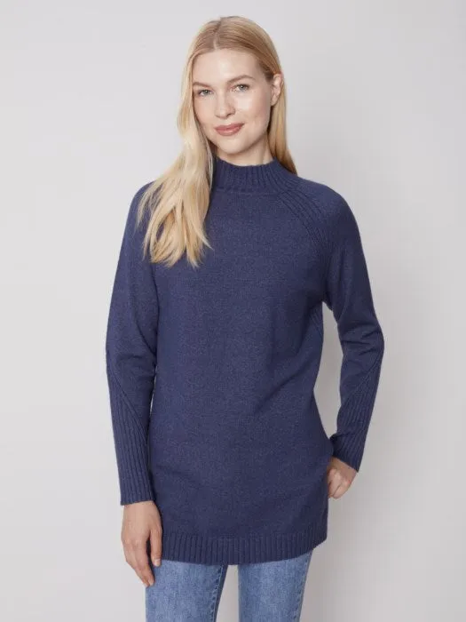 Mock-Neck Raglan Sweater