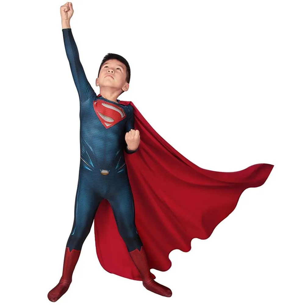 Movie Superman Costumes David Corenswet Cosplay Jumpsuit For Kids